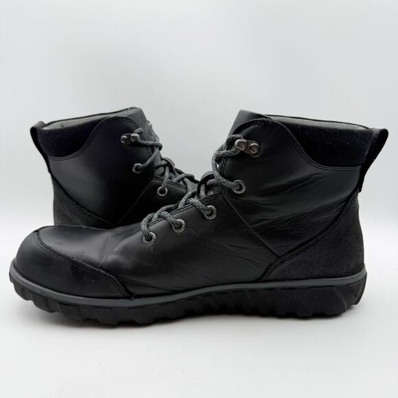 Bogs Mens Benson Composite Safety Toe Work Boots US 11 Black Leather GUC